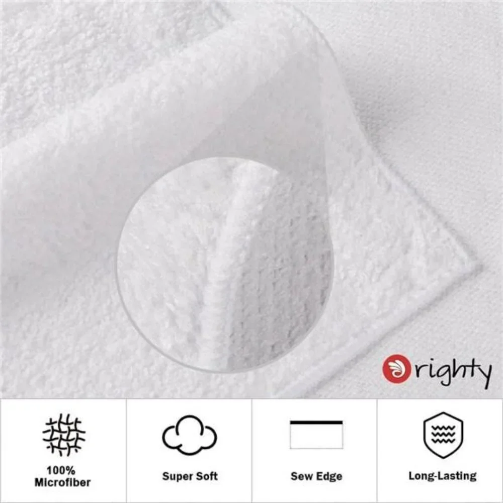 Microfiber hand towels 6 pack white quick dry absorbent gym spa yoga bathroom to